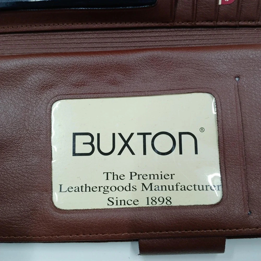 Buxton Leather‎ Wallet Checkclutch Womens One Size Brown CAL-Q Calculator New